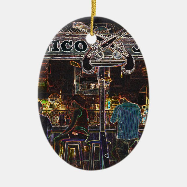 Ornement Ovale En Céramique Calico Jacks Grand Cayman (Devant)