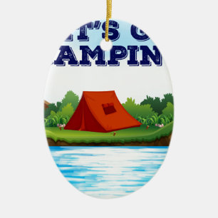 Ornement Ovale En Céramique Camper