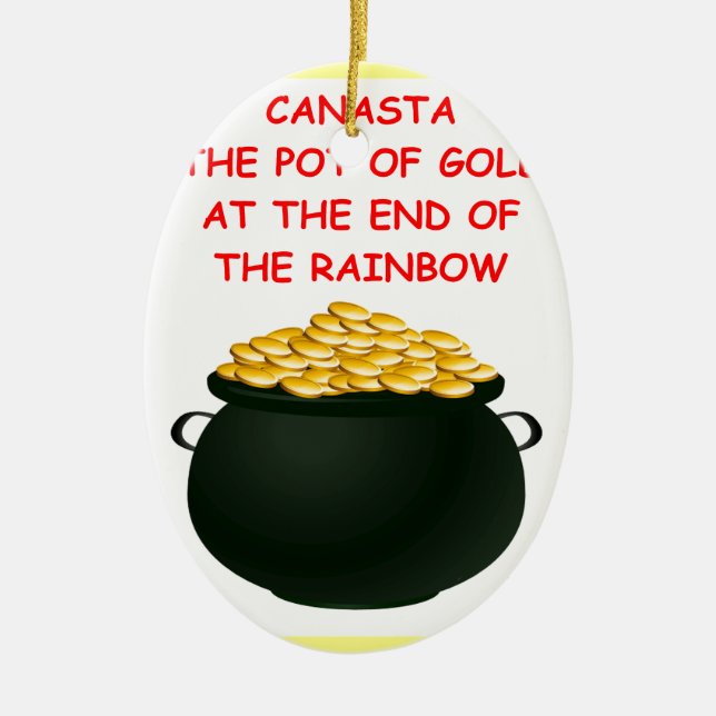 ORNEMENT OVALE EN CÉRAMIQUE CANASTA (Devant)