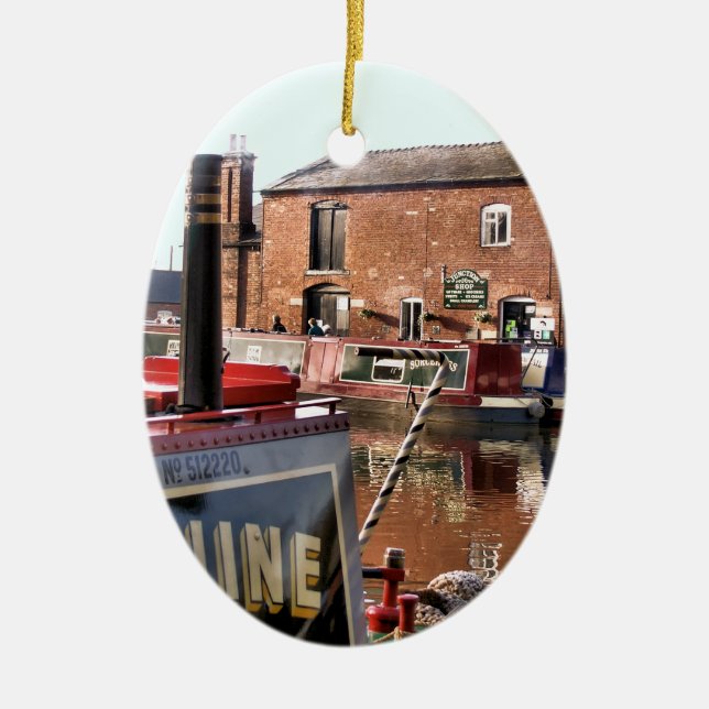 ORNEMENT OVALE EN CÉRAMIQUE CANAUX (Devant)