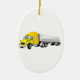 Ornement Ovale En Céramique Carton de la remorque semi-camionnette Jaune en ar