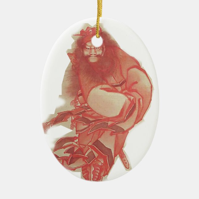 Ornement Ovale En Céramique Chasseur de monstre (Devant)