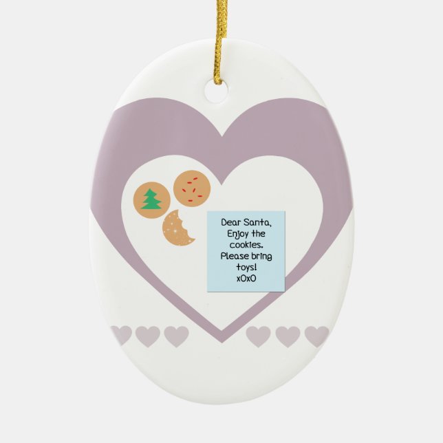 Ornement Ovale En Céramique Cher Père Noël - Apportez des jouets (Devant)