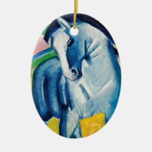Ornement Ovale En Céramique Cheval bleu I par Franz Marc