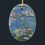Ornement Ovale En Céramique Claude Monet // Nappes d'eau<br><div class="desc">Water Lilies est une série d'environ 250 peintures à l'huile réalisées par l'impressionniste Claude Monet (1840-1926). Les peintures représentent le jardin fleuri de Monet à Giverny et ont été l'objet principal de la production artistique de Monet pendant les dernières trente années de sa vie.</div>