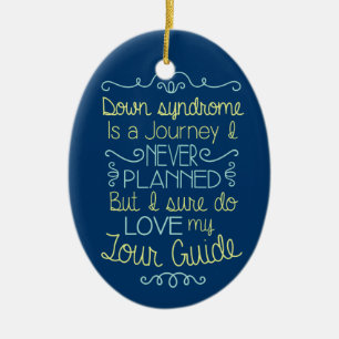 Ornement Ovale En Céramique Conscience de syndrome de Down