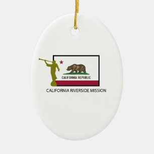 ORNEMENT OVALE EN CÉRAMIQUE CTR DE LA MISSION LDS DE RIVE DE LA CALIFORNIE