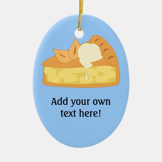 Ornement Ovale En Céramique Customiser ce graphique Apple Pie Slice (Devant)
