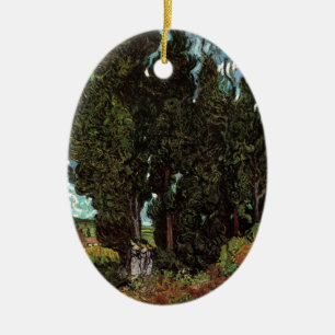 Ornement Ovale En Céramique Cyprès avec personnages féminins par Vincent van G