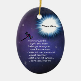 Ornement Ovale En Céramique Dans la libellule légère