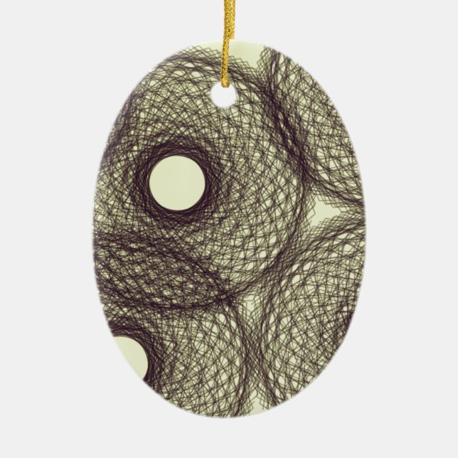 Ornement Ovale En Céramique dans l'obscurité (Devant)