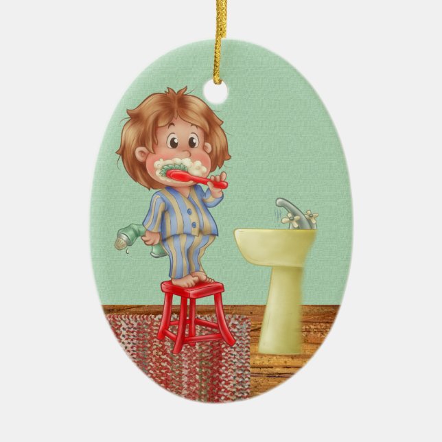 Ornement Ovale En Céramique Dentiste - Brûlez vos dents - SRF (Devant)