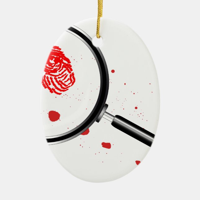 Ornement Ovale En Céramique Détectives de la loupe (Devant)