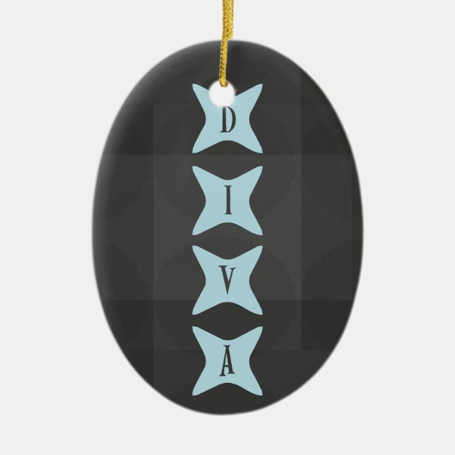 Ornement Ovale En Céramique DIVA : Attitude victorieuse divinement inspirée (Devant)