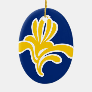 Ornement Ovale En Céramique Drapeau de Bruxelles (Belgique)