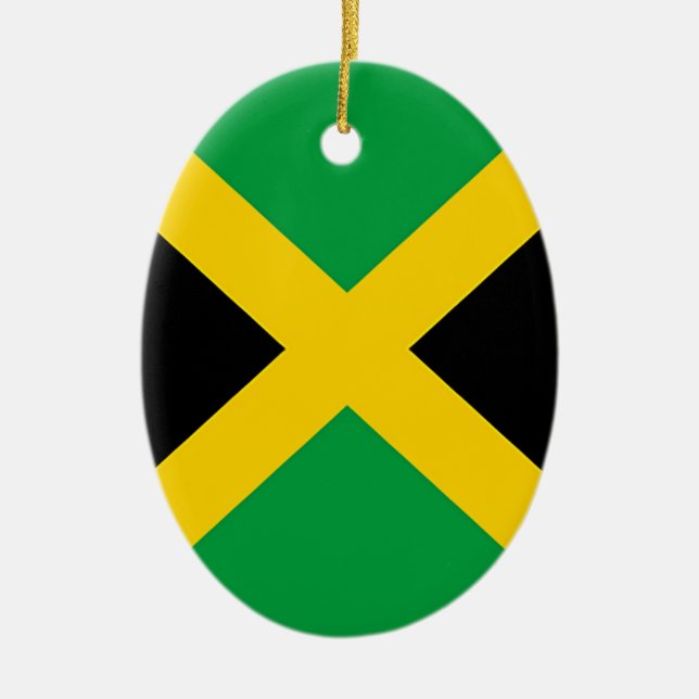 Ornement Ovale En Céramique Drapeau de la Jamaïque (Devant)