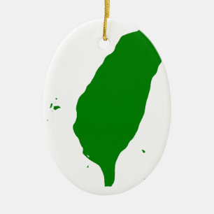 Ornement Ovale En Céramique Drapeau de Taïwan - 世界台灣人大會旗,。 de 也稱為台灣旗