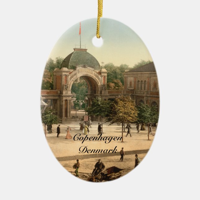 Ornement Ovale En Céramique Entrée Copenhague de parc de Tivoli (Devant)
