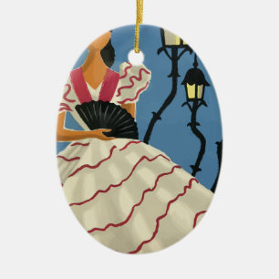 Ornement Ovale En Céramique Espagne Vintage voyage