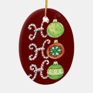 Ornement Ovale En Céramique Fantaisie Noël