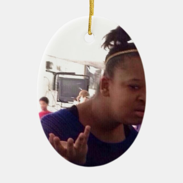 Ornement Ovale En Céramique Fille noire quel meme (Devant)