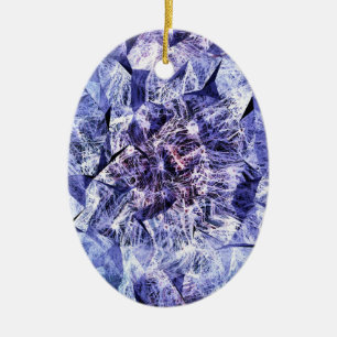 ORNEMENT OVALE EN CÉRAMIQUE FLEUR SAUVAGE