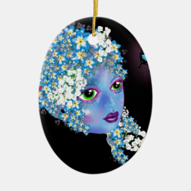 Ornement Ovale En Céramique GAIA Mother Earth imaginaire païen Art par LeahG (Devant)