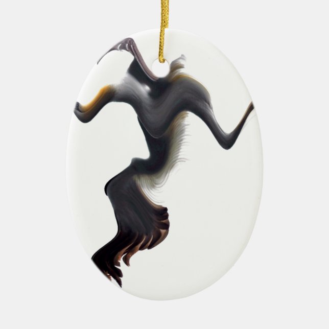 Ornement Ovale En Céramique Gannets-Oiseau de mer Abstrait (Devant)