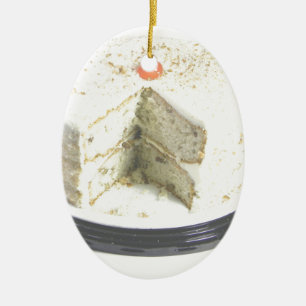 Ornement Ovale En Céramique Gâteau blanc