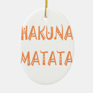 Ornement Ovale En Céramique Hakuna Matata – Art textuel tribal africain