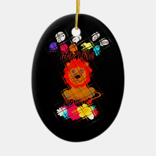 Ornement Ovale En Céramique Hakuna Matata mignon petit lion roi