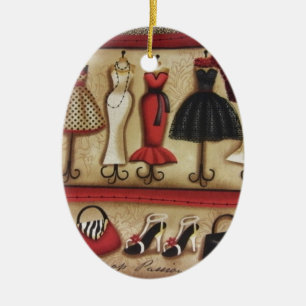 Ornement Ovale En Céramique Haute-Fashion