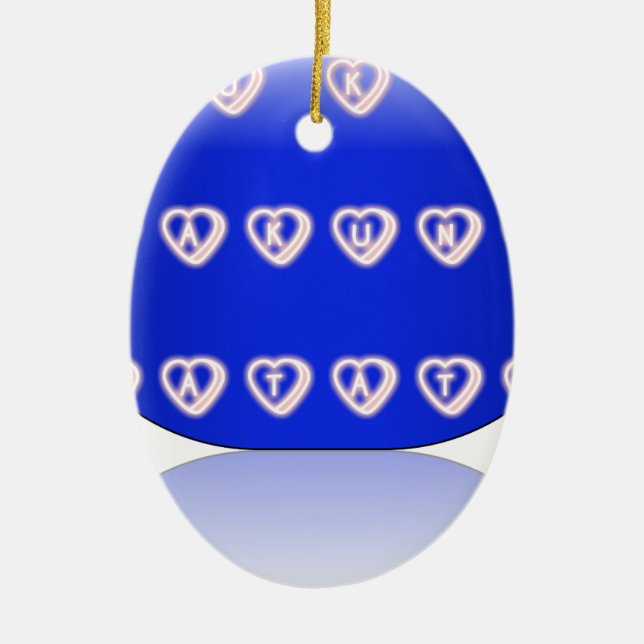 Ornement Ovale En Céramique I love The United Kingdom (Devant)