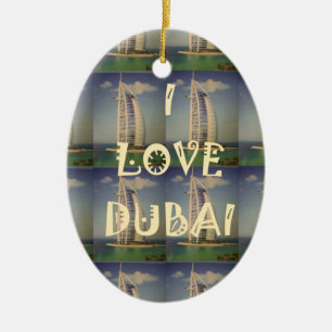 Ornement Ovale En Céramique J'aime Dubaï
