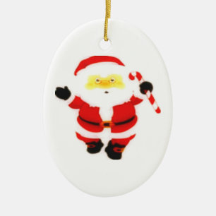 Ornement Ovale En Céramique Je crois au Père Noël
