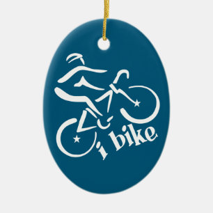 Ornement Ovale En Céramique Je VÉLO ornement, personnaliser