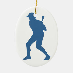 ORNEMENT OVALE EN CÉRAMIQUE JOUEUR DE BASEBALL
