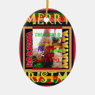 Ornement Ovale En Céramique Joyeux Noël "Le monde autour de moi est Heureux de