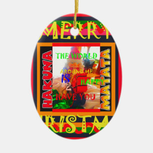 Ornement Ovale En Céramique Joyeux Noël "Le monde autour de moi est Heureux de