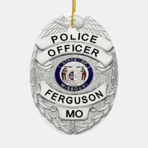 Ornement Ovale En Céramique La police de Ferguson Badge