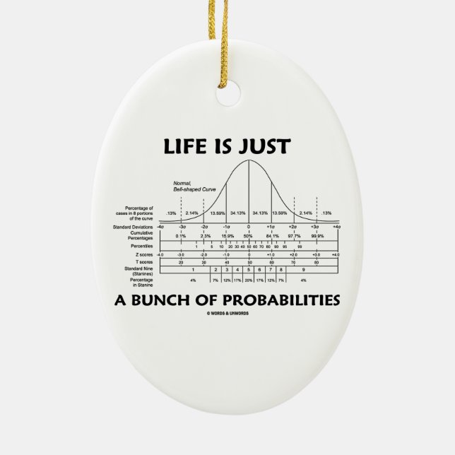 Ornement Ovale En Céramique La vie est juste un groupe de probabilités (Dos)