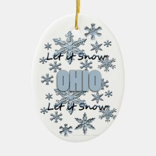 Ornement Ovale En Céramique Laissons tomber l'ornement de Noël de l'Ohio