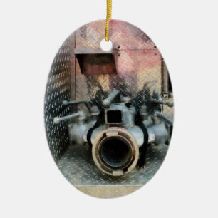 Ornement Ovale En Céramique Lance d'incendie grande