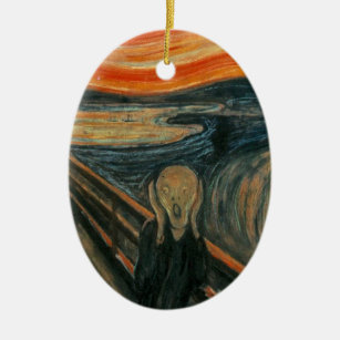 Ornement Ovale En Céramique Le cri perçant - Edvard Munch. Illustration de