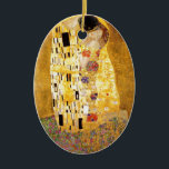 Ornement Ovale En Céramique Le Kiss Gustav Klimt<br><div class="desc">Peintre autrichien impérial Gustav Klimt,  chef-d'oeuvre : La peinture de Kiss</div>