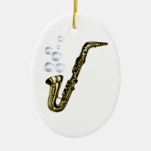 Ornement Ovale En Céramique Le saxophone bulle