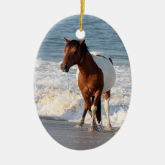 Ornement Ovale En Céramique Le Sunset Beach Horse
