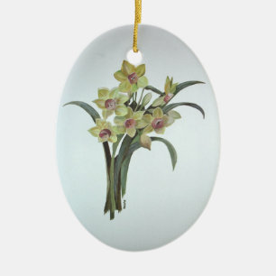 Ornement Ovale En Céramique Lent Lily