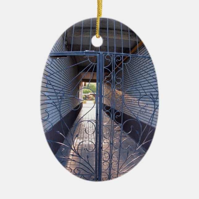 Ornement Ovale En Céramique L'entrée à l'immeuble (Devant)