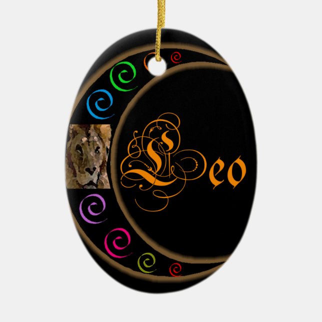 Ornement Ovale En Céramique Leo (Devant)